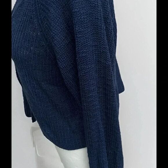 Francesca's‎ Collections Crop Navy Blue Sweater Size Large - Picture 4 of 9